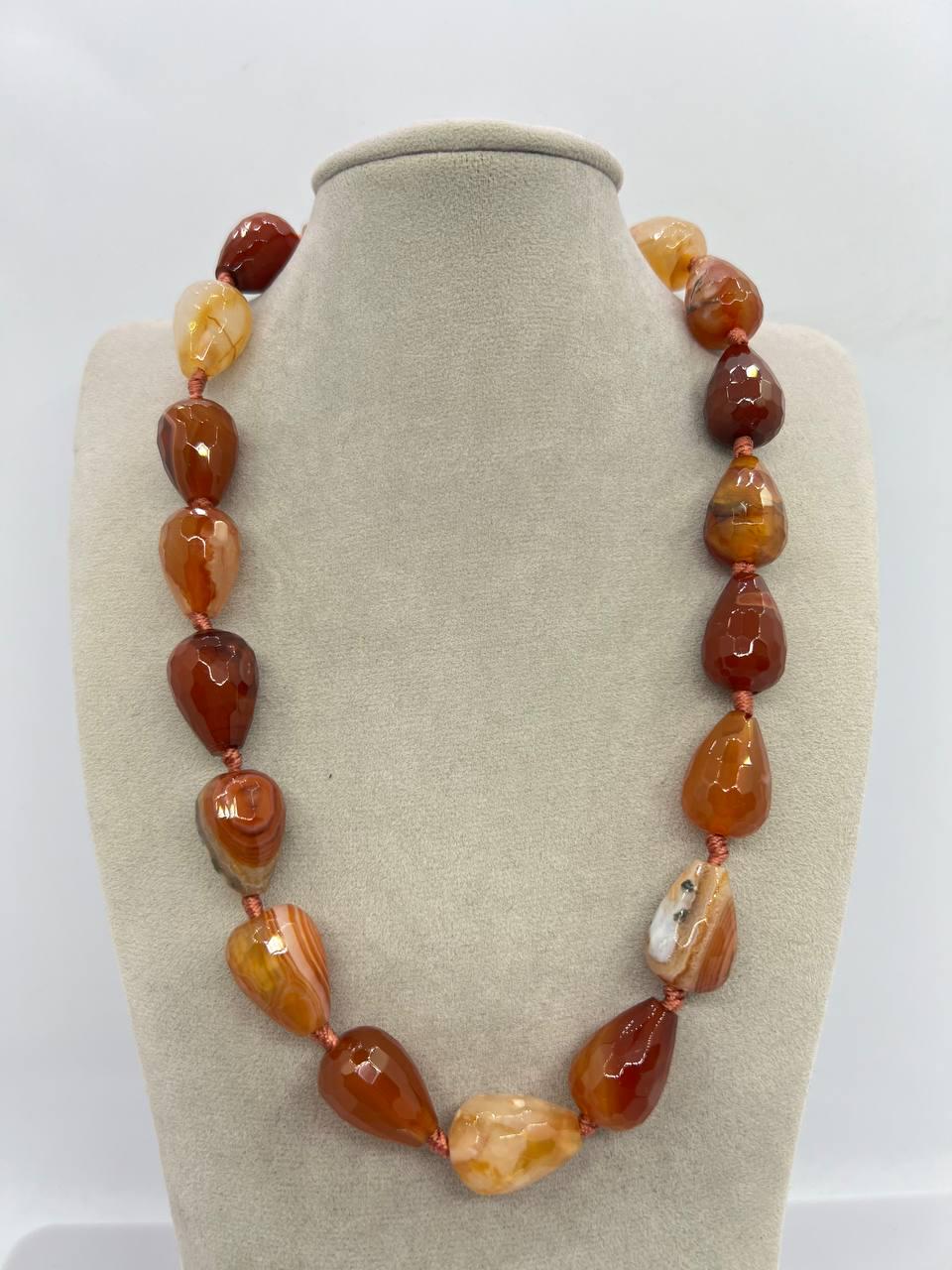 Бусы сердолик 48 см Оранжевый (11531)
