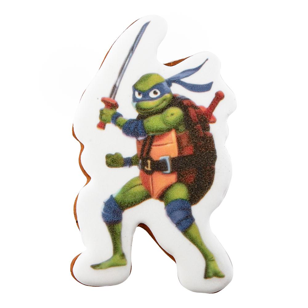 Пряник с принтом Крафт Печенье Подростки-мутанты Черепашки-ниндзя Леонардо 45 г