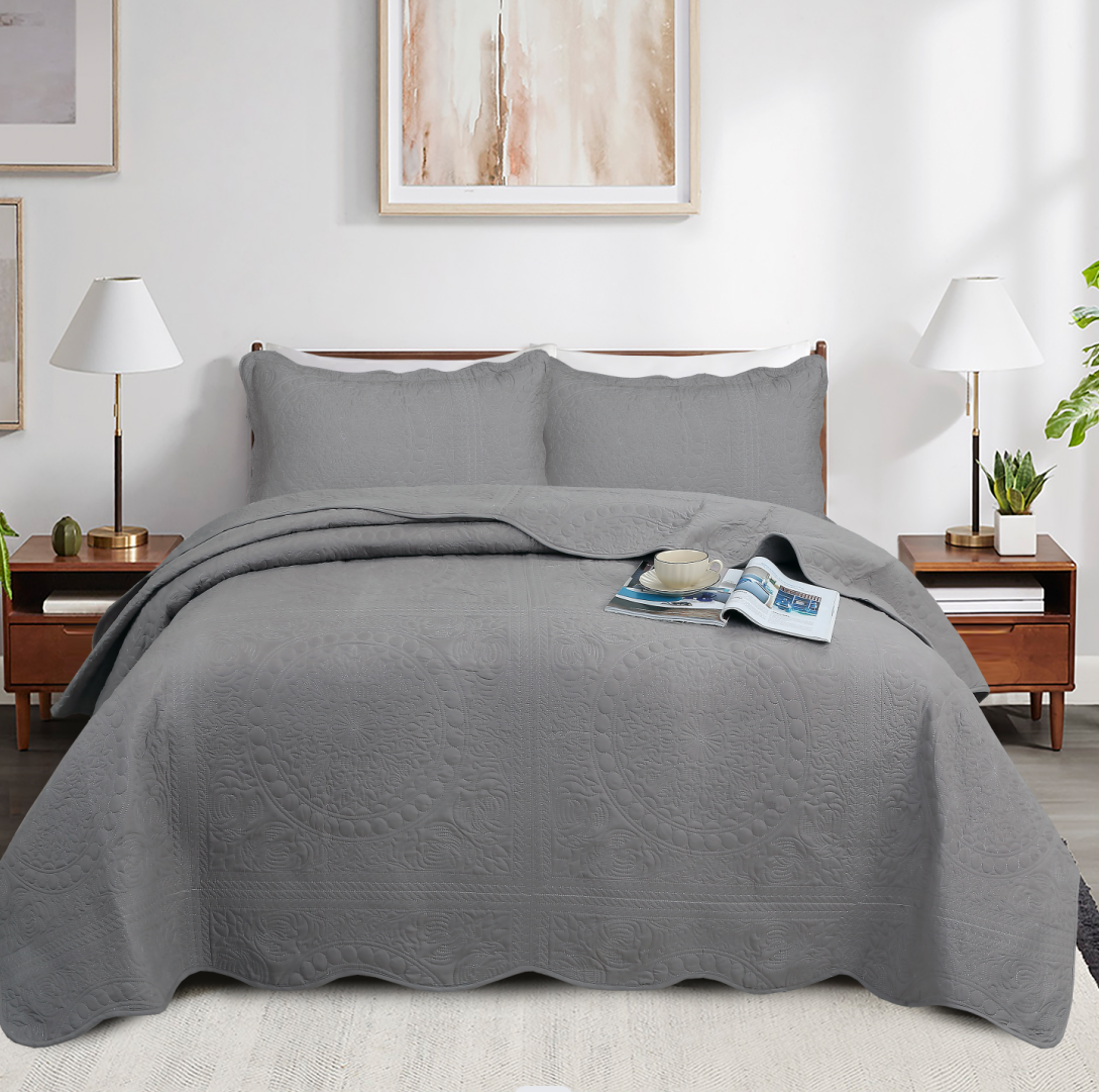 Покрывало Soho Circle Cream полиэстер 220x240 см Серый (UG-A120118)