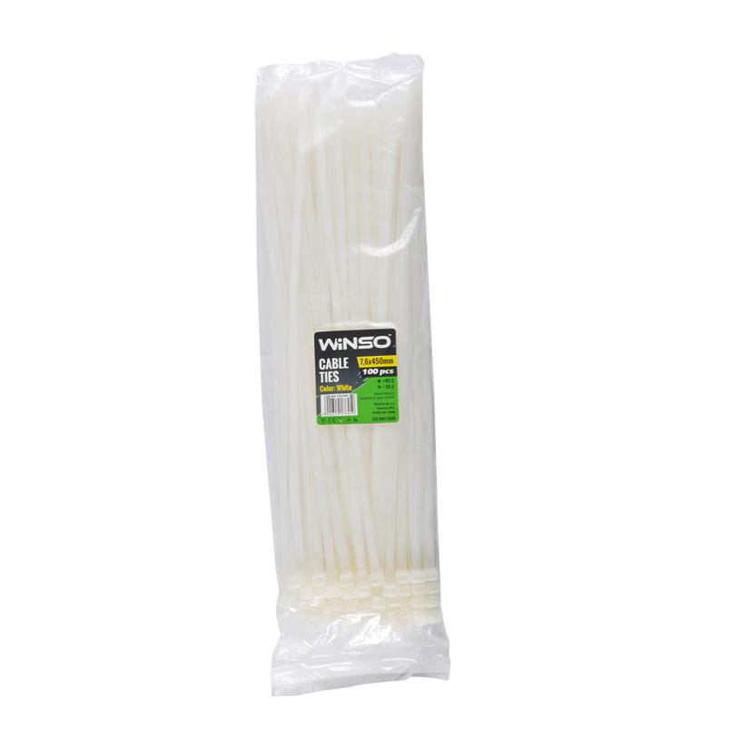 Хомут пластиковый 7,6x450 мм 100 шт. White (31071-a4f65)