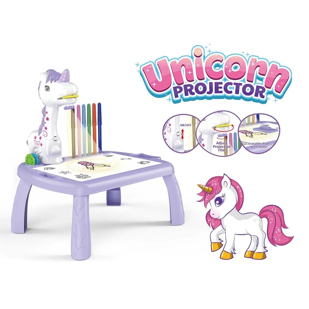 Столик для рисования Unicorn с проектором 24 слайда Фиолетовый - фото 2