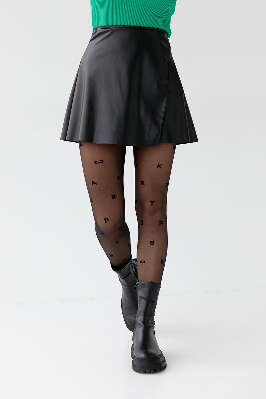 Юбка-мини на запах L Черный (8010)