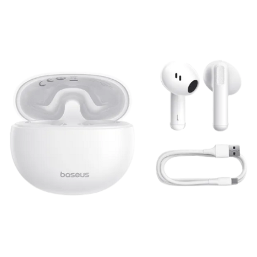 Навушники бездротові BASEUS Bowie E12 Bluetooth 5.3 з ENC IPX4 та Type-C White