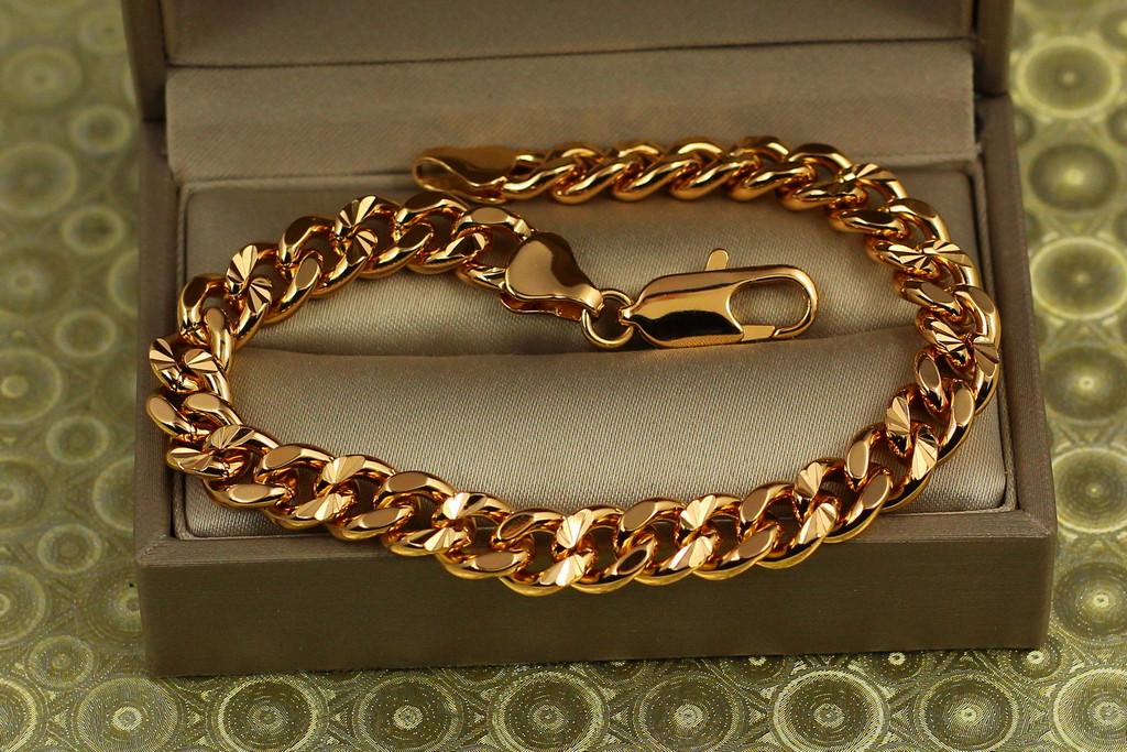 Браслет Xuping Jewelry круглый панцирный гурмет 19 см 7 мм Золотистый (2536969546)