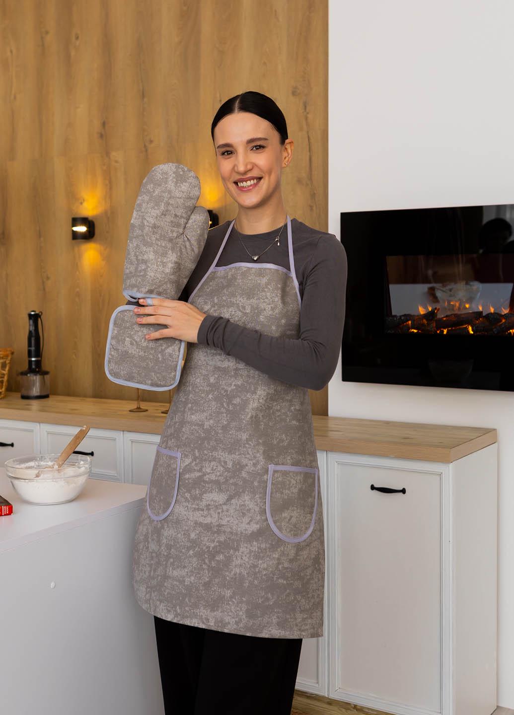 Кухонный набор водоотталкивающий Мрамор серый 3 предмета - фото 3