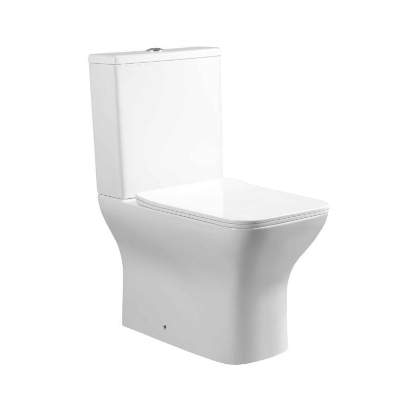Унитаз напольный Qtap QT03228302W Aries Rimless безободковый с сиденьем Soft-close White (SD00052628)