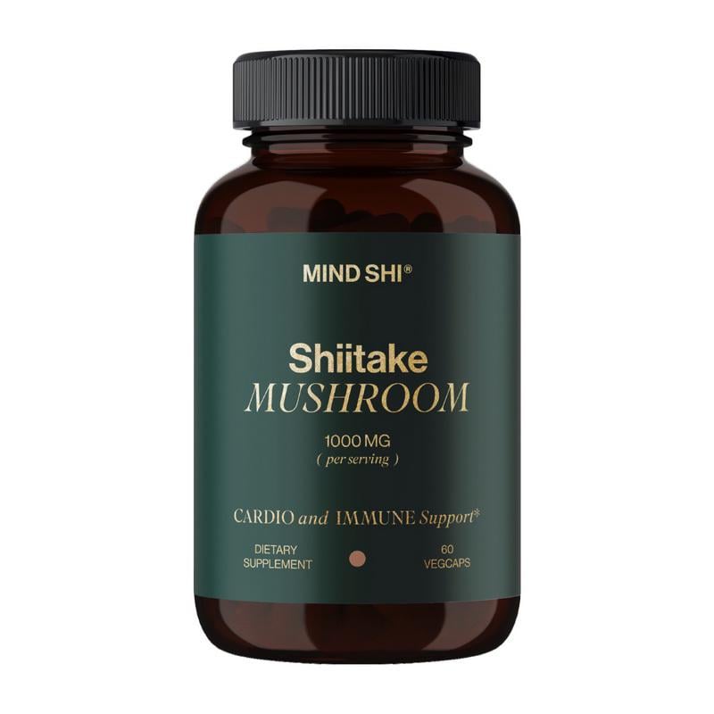 Гриб шиитаке экстракт плодового тела Mind Shi Shiitake Mushroom 1000 mg 60 вер. капс.