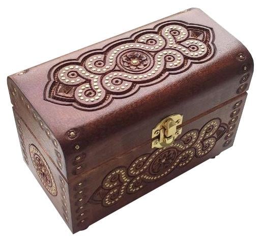 Скринька дерев'яна ручної роботи 8х16 см (00056)