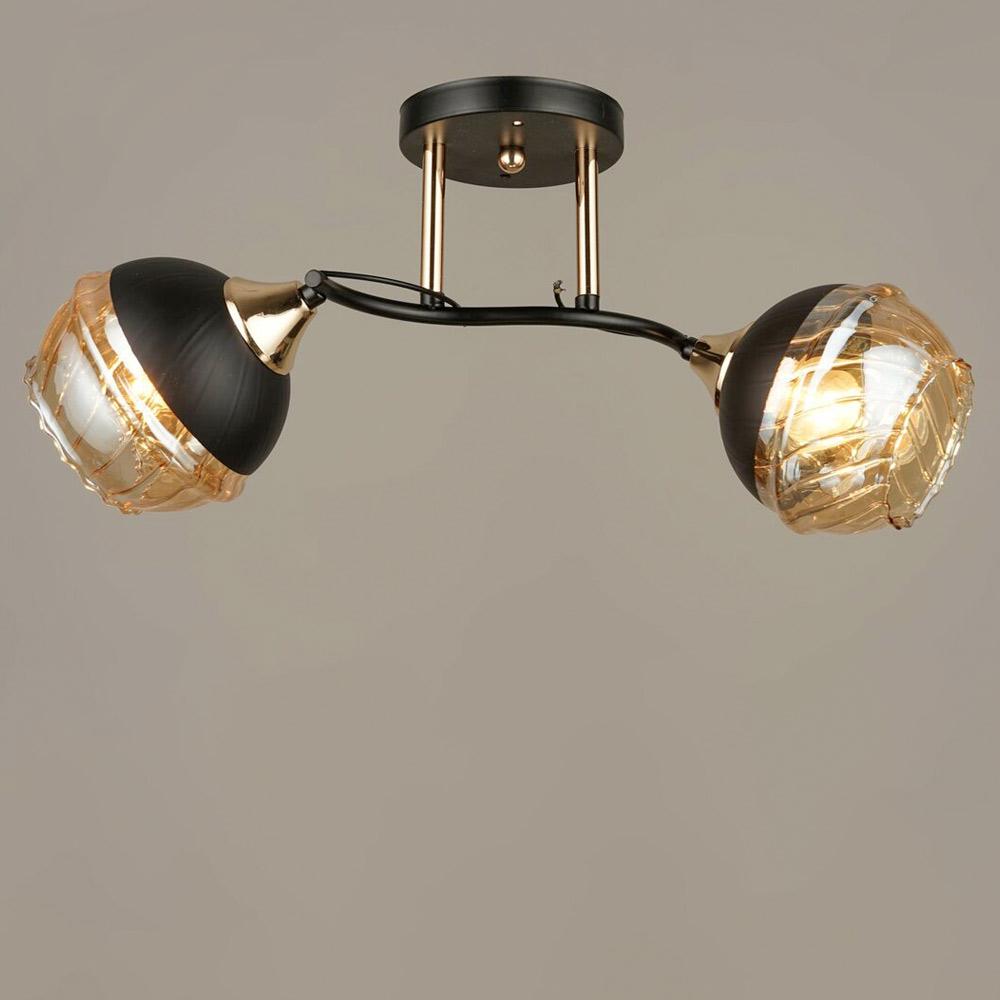 Люстра потолочная Light House SRS-19588/2 BK/FGD Золотой/Черный/Янтарный