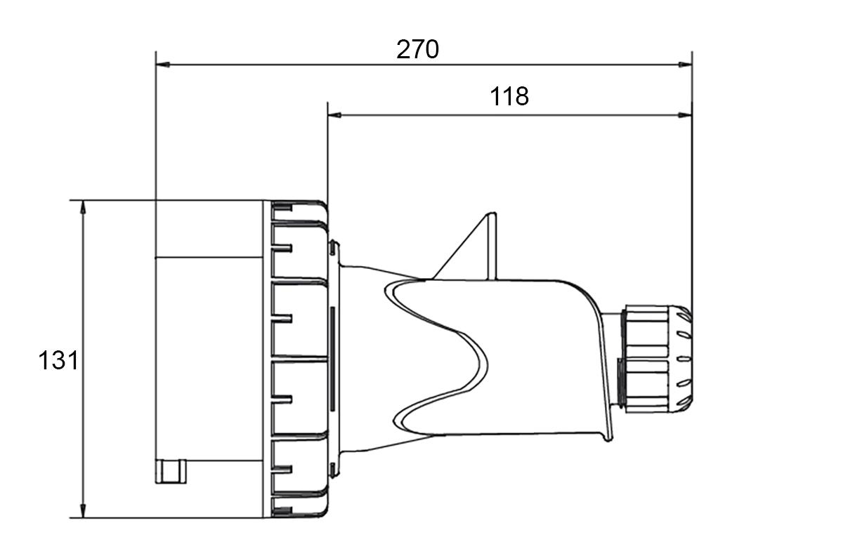 Вилка силовая IDE 125A 415В 3P+N+E IP67 Красный (3656) - фото 8