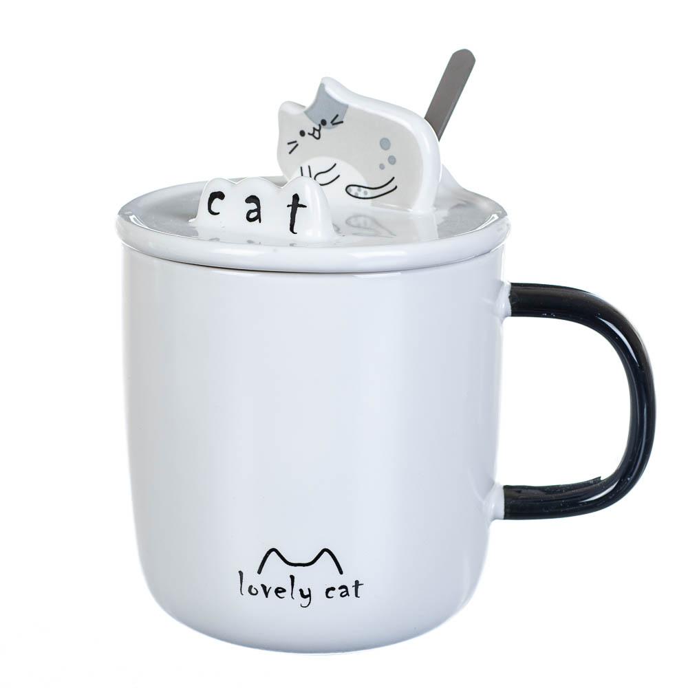 Кружка керамическая с крышкой Elisey Lovely cats1 300 мл (8200-019)
