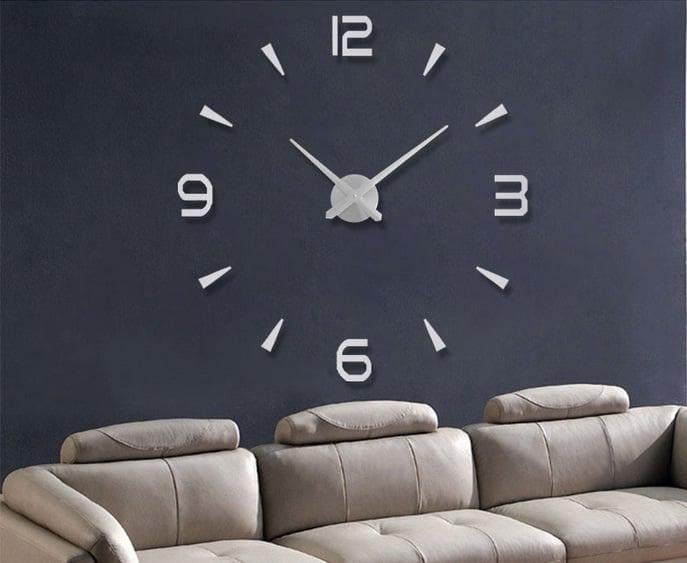 Годинник настінний 3D Timelike Арабські 2 100 см Срібний (1482207) - фото 2