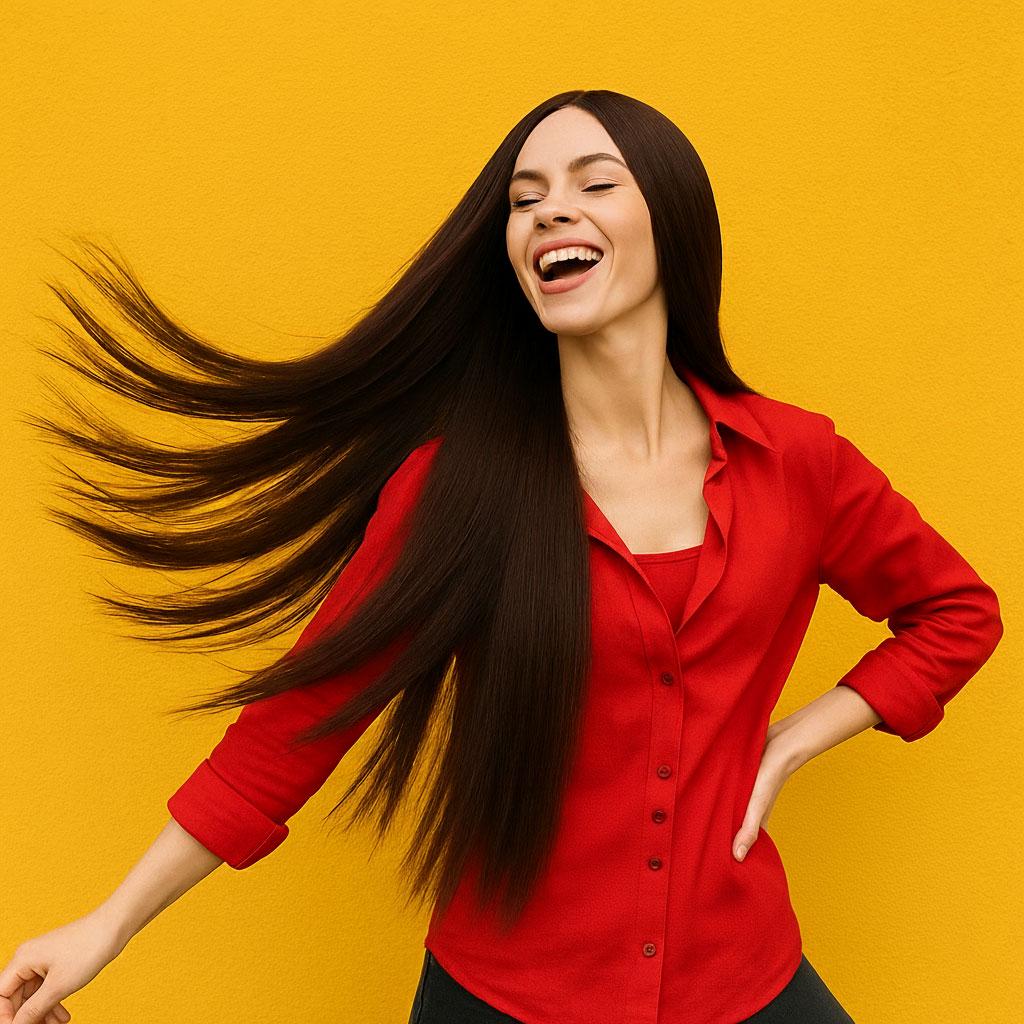 Перука жіноча аніме пряме волосся без чубчика 70 см Каштановий (K0862-4)