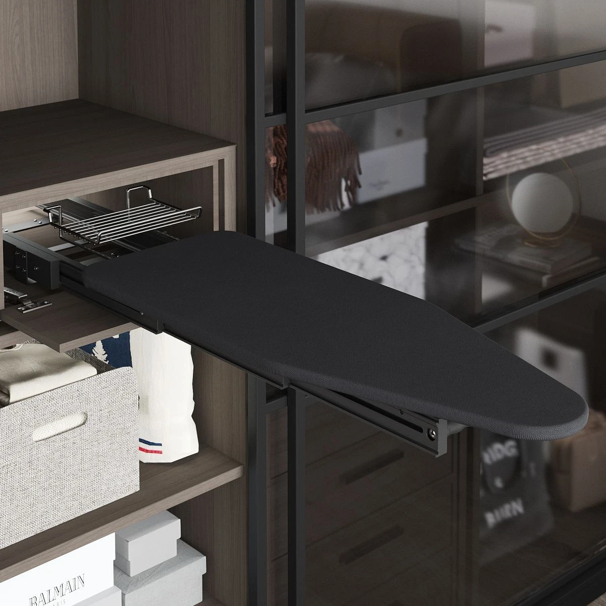 Прасувальна дошка для гардеробу Starax розкладна нижнього кріплення Антрацит (S-6616-A) - фото 4 Прасувальна дошка для гардеробу Starax розкладна нижнього кріплення Антрацит (S-6616-A) - фото 4