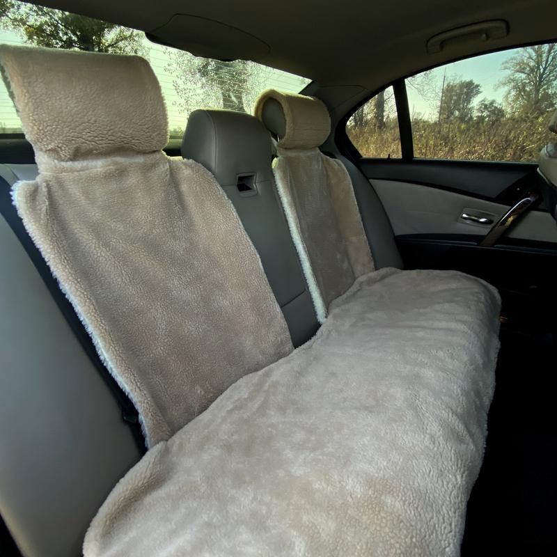 Накидка на сиденье автомобиля из овчины Sheepskin эко-шерсть задний комплект 50 см Бежевый (717) Накидка на сиденье автомобиля из овчины Sheepskin эко-шерсть задний комплект 50 см Бежевый (717)