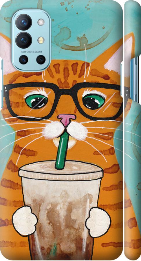 Чехол на OnePlus 9R Зеленоглазый кот в очках (4054m-2326-42517)