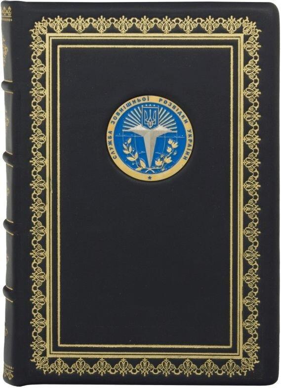 Блокнот-щоденник шкіряний ручної роботи Viking преміум Служба зовнішньої розвідки України (502)