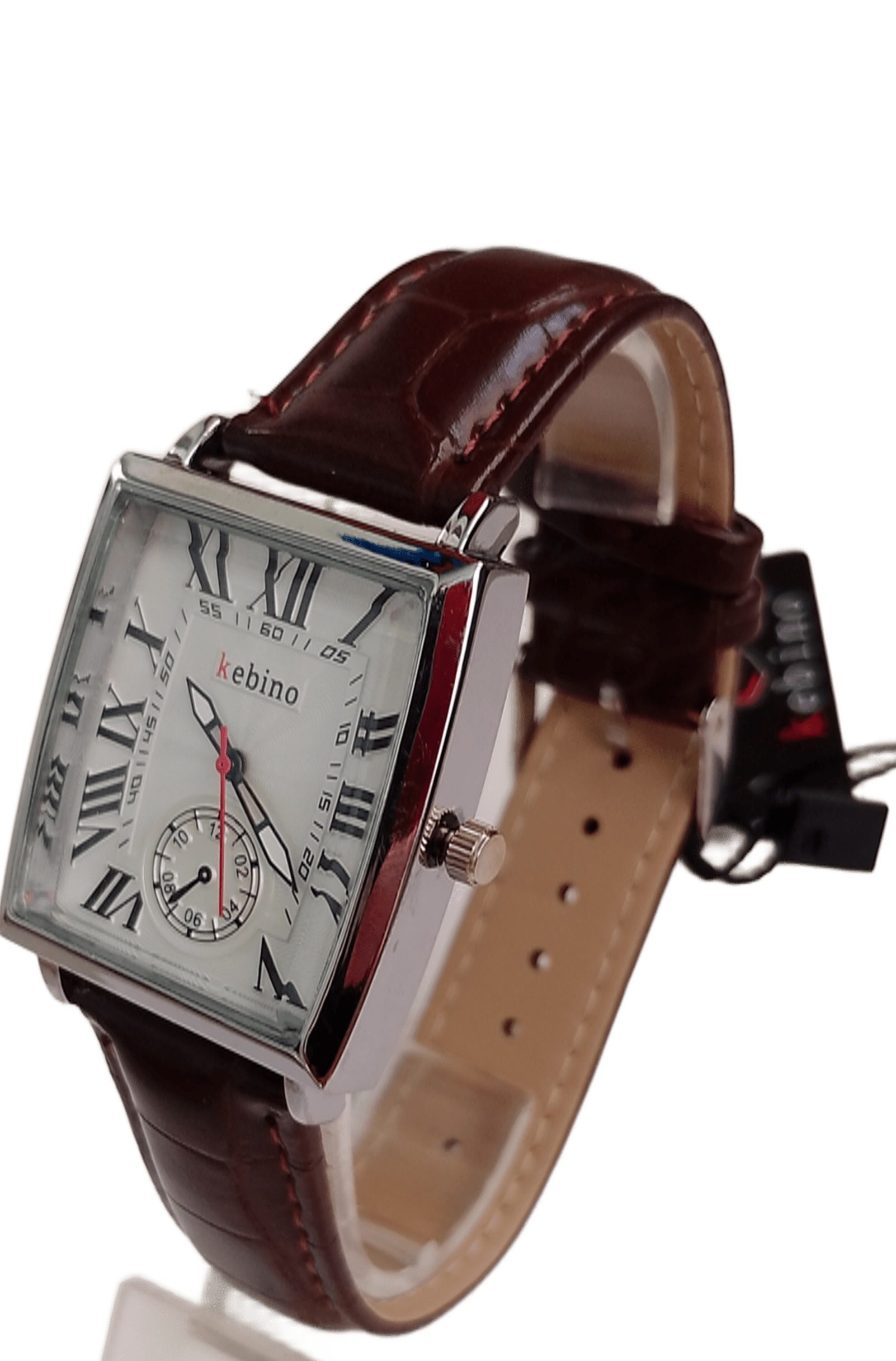 Часы мужские Kebino 6283-3 на ремешке 35х32 мм Silver/White/Brown (4043)