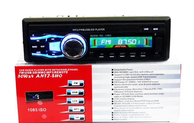 Автомагнітола PIONEER 1083 1DIN USB 2.0 порт AUX Чорний (lp-83723_593) - фото 4