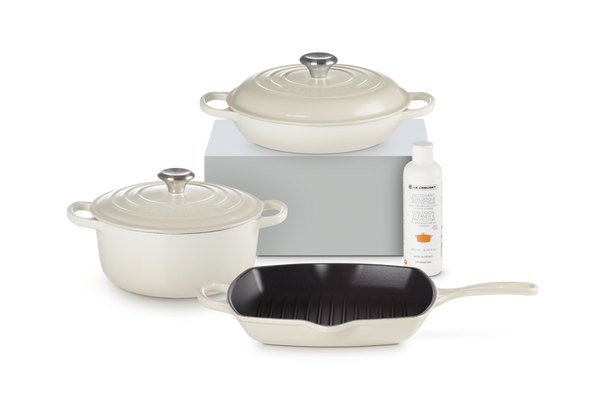 Набор посуды Le Creuset с очистителем Beige (lcset3meringue)