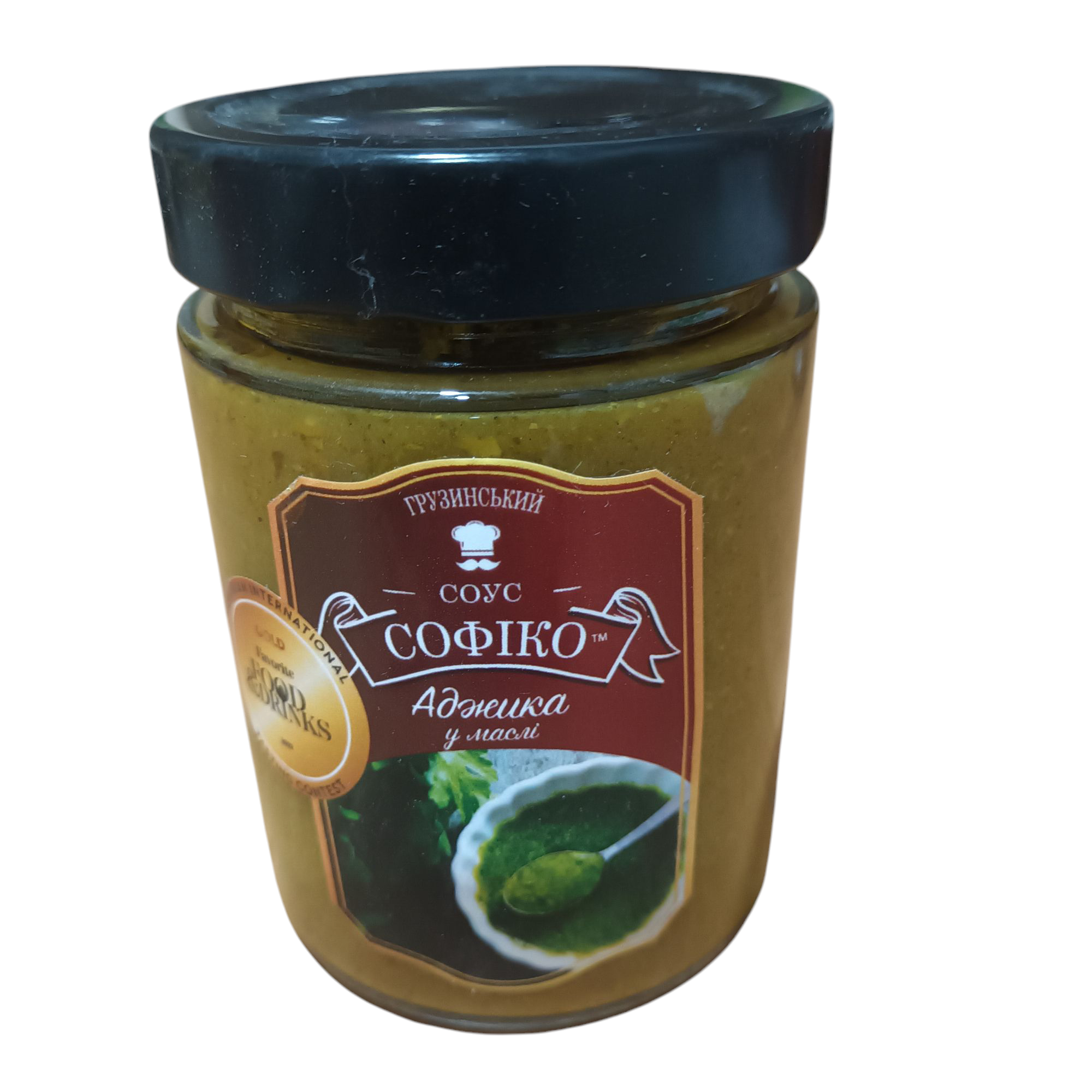 Соус грузинский натуральный Аджика в масле без сахара 350 г Зеленый