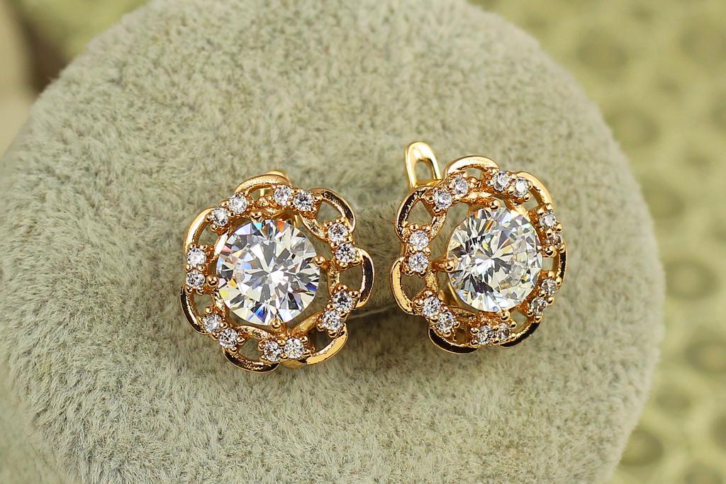 Серьги Xuping Jewelry Амелия 1,5 см Золотистый (38119942)