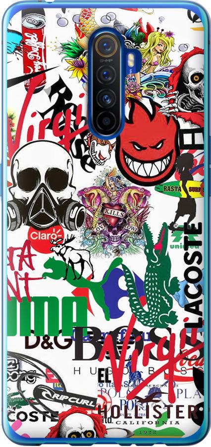 Чехол на Realme X2 Pro Many different logos (4022t-1866-42517)