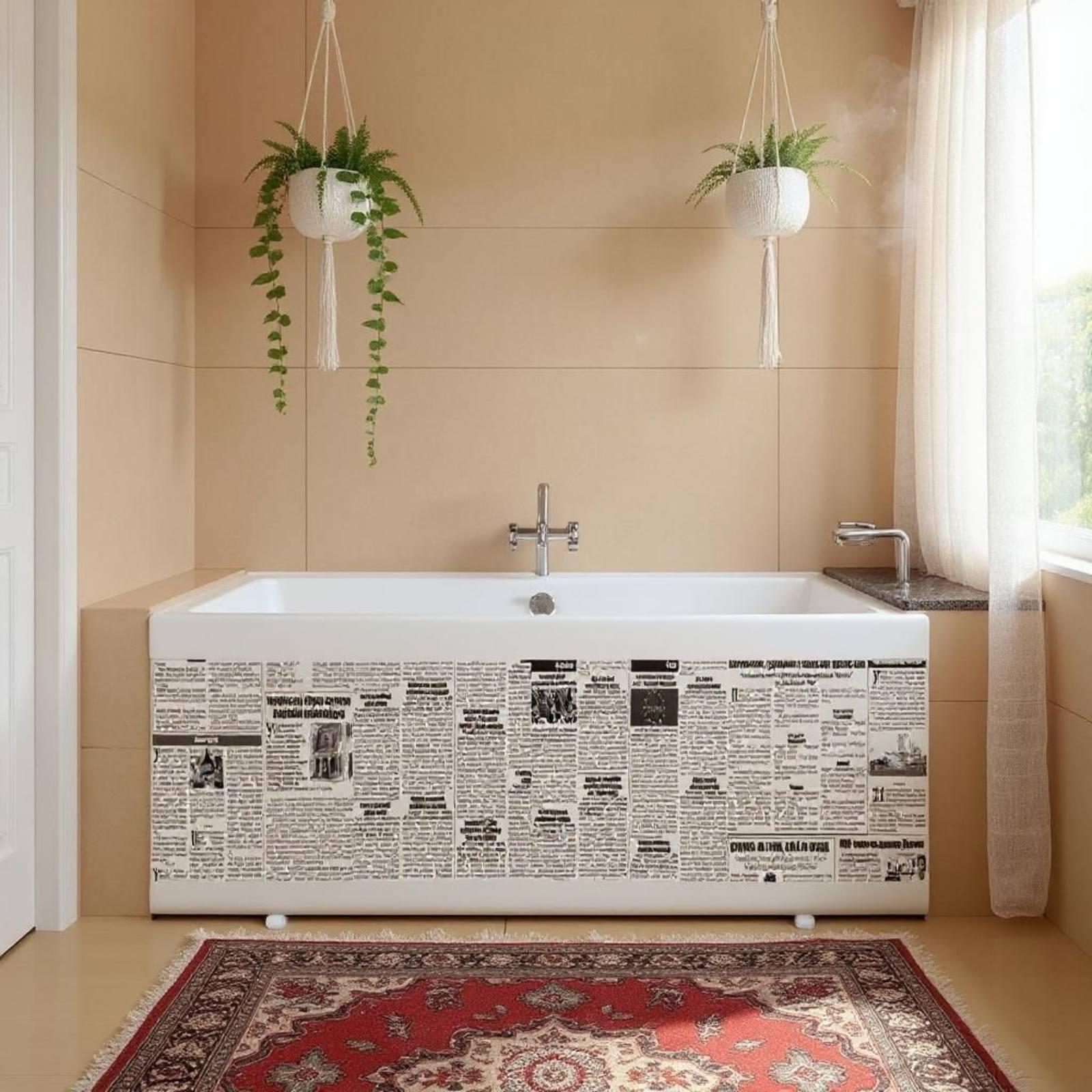 Панель под ванну Газетный шик 160 см (2434) - фото 3