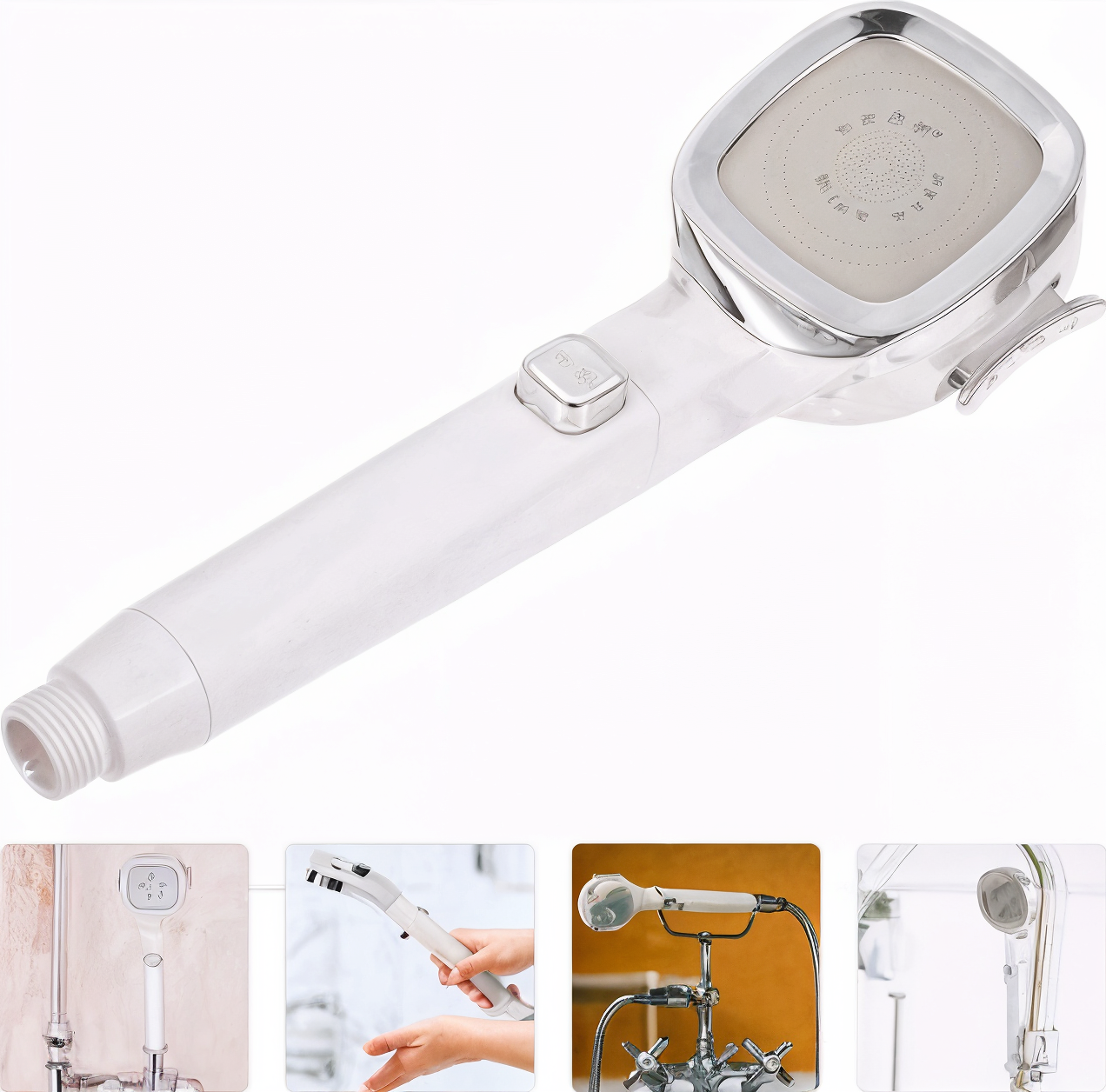 Лейка для душа BRS насадка с 4 режимами с кнопкой STOP со шлангом для душа силиконовый 150 см (536088194) - фото 3 Лейка для душа BRS насадка с 4 режимами с кнопкой STOP со шлангом для душа силиконовый 150 см (536088194) - фото 3