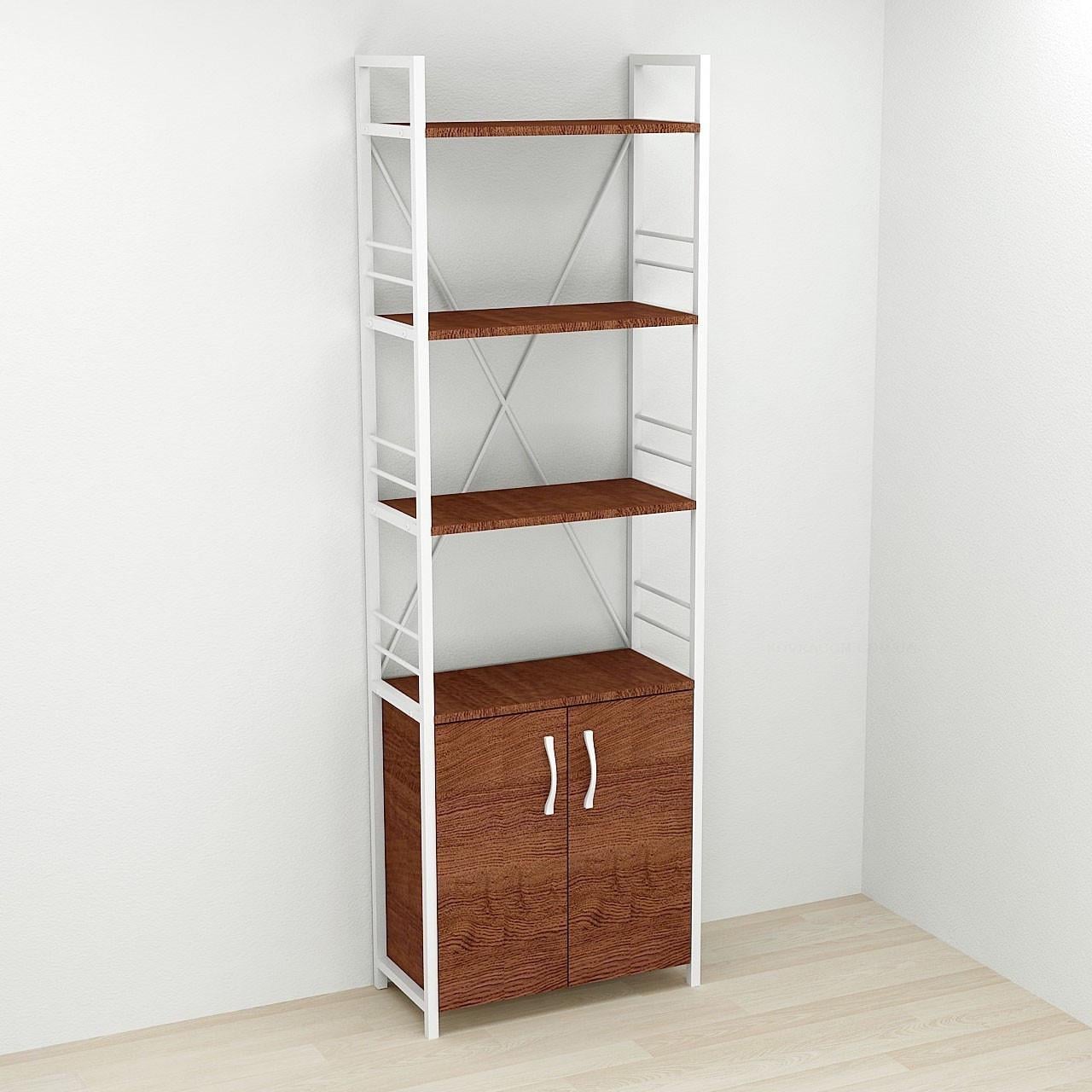Этажерка Ferrum-decor 4/60 Коннект с тумбой 179x60x28 см Белый/Венге (FRD-105538)