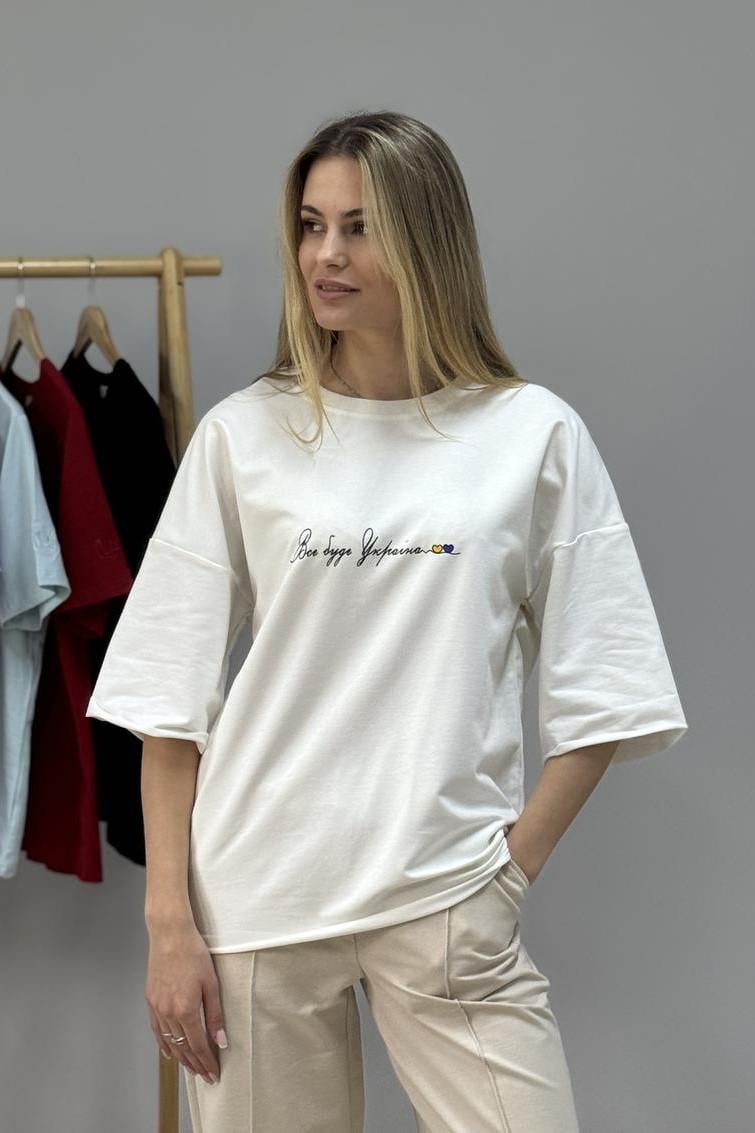 Свитшот женский М88.2 с надписью S Кремовый (930-1-60)