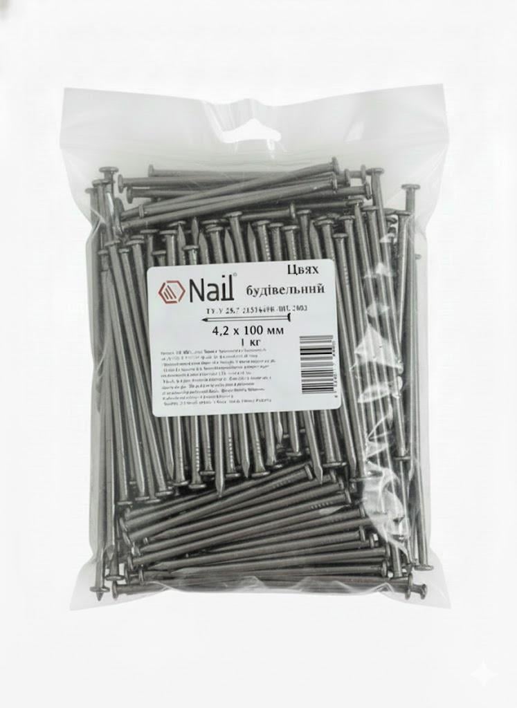 Гвозди строительные Nail 4,2х120 DIN 1151 бп упаковка 1 кг (405210)