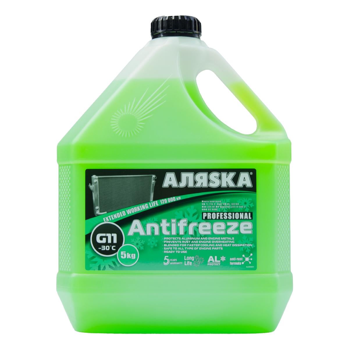 Антифриз Аляска G11 -30 °C 5 л Зеленый (156946)