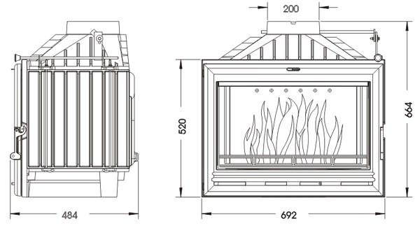 Камінна топка UNIFLAM 700 OPTION ECO із шибером 10 кВт (9276030) - фото 2