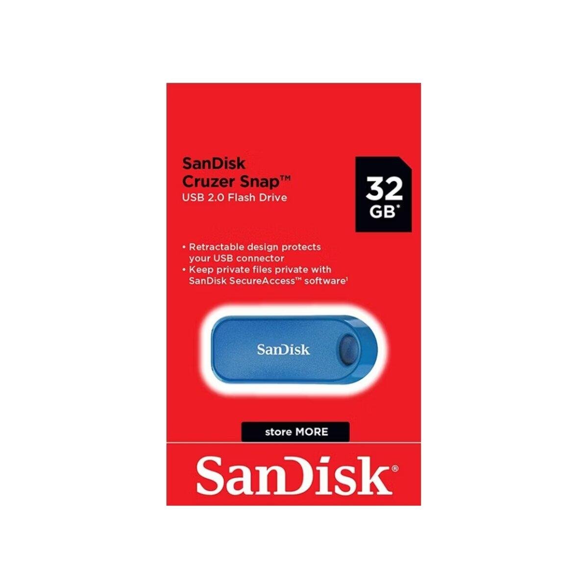 Флеш-память USB SanDisk USB 2.0 CRUZER SNAP 32 Gb Blue (SDCZ62-032G-G35B)