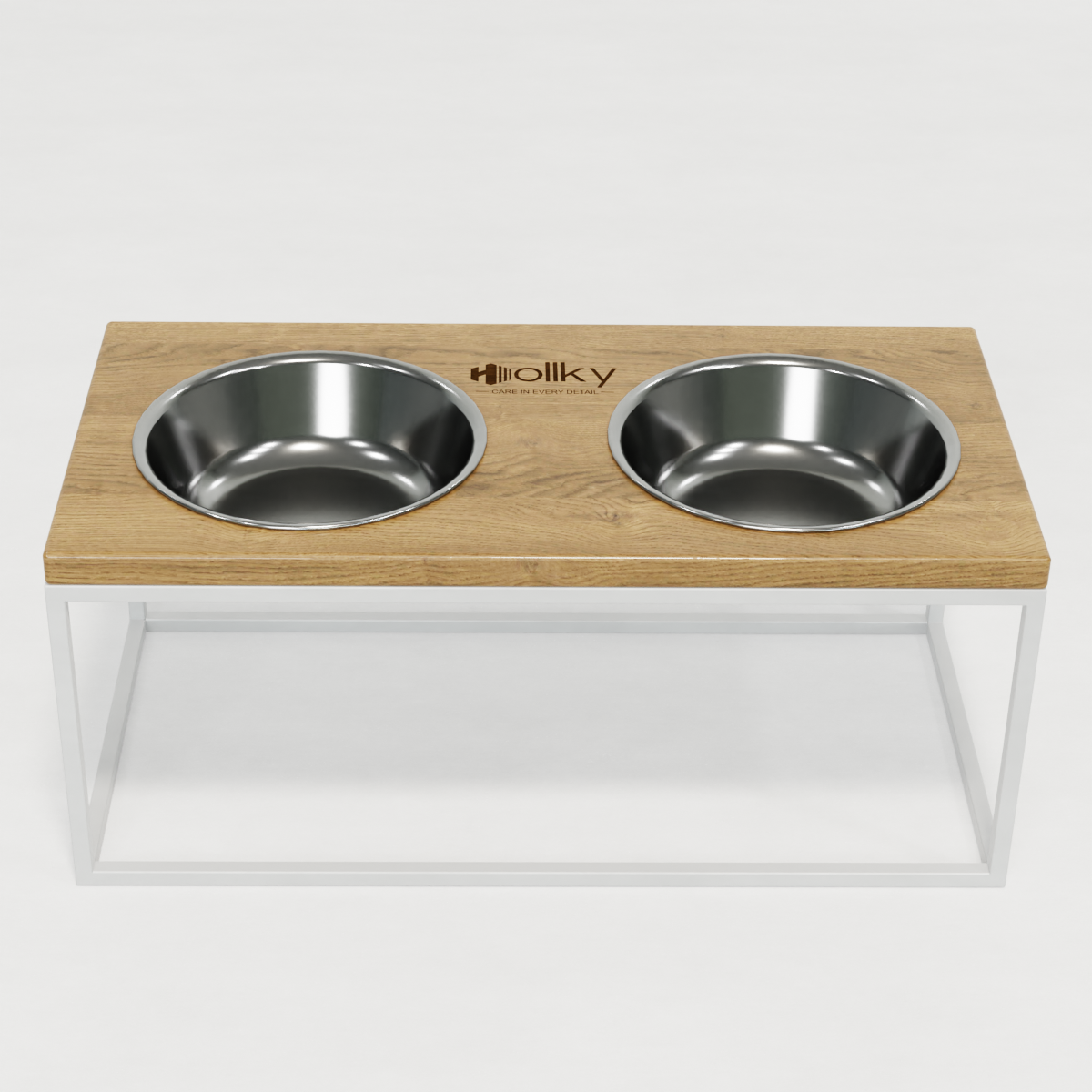 Миски на подставке для больших собак Hollky Base XL20 2х1,8 л (BXL20-522620-WHNT) - фото 2