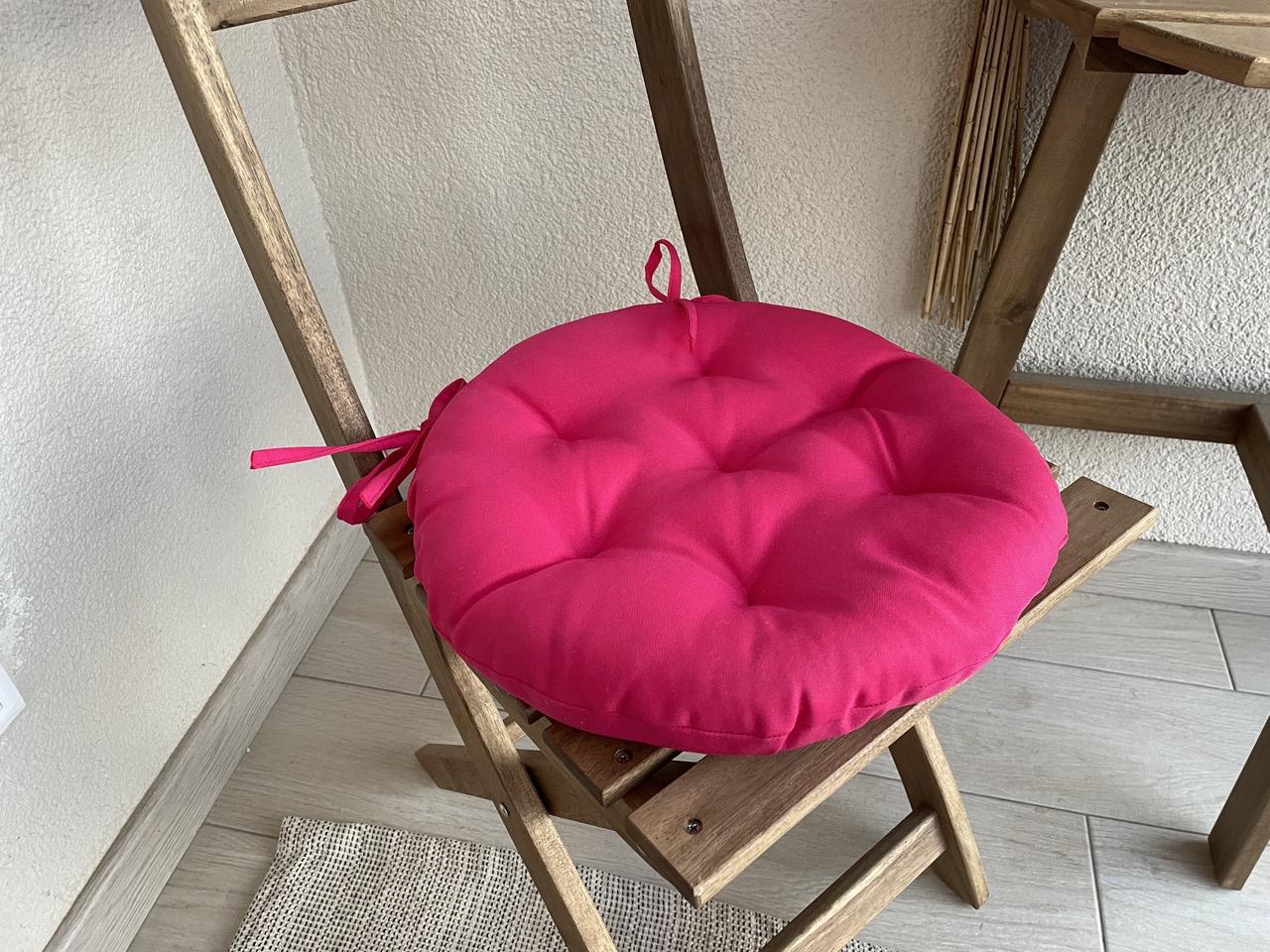 Подушка на стул с завязками круглая Color 40х40х5 см Розовый - фото 6