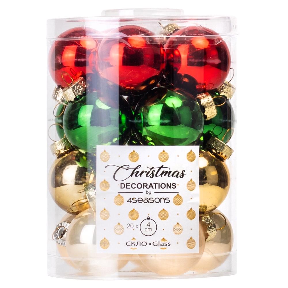 Набор елочных стеклянных шаров Elisey Очаровательный сезон 4 см 20 шт. Разноцветный (NT-167-B-53)