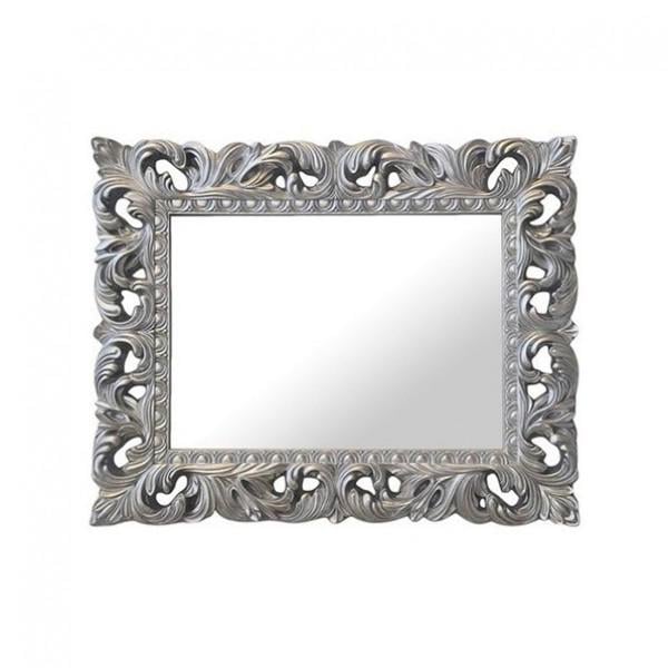 Зеркало MiroMark Пиония с рамой в спальню/в прихожую/гостиную 1000х800 см Серебристый (MR-81-SL)