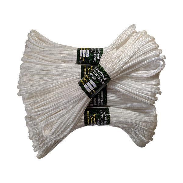 Шнур пустотілий із синтетичних ниток В-127 15 м 5 мм Білий