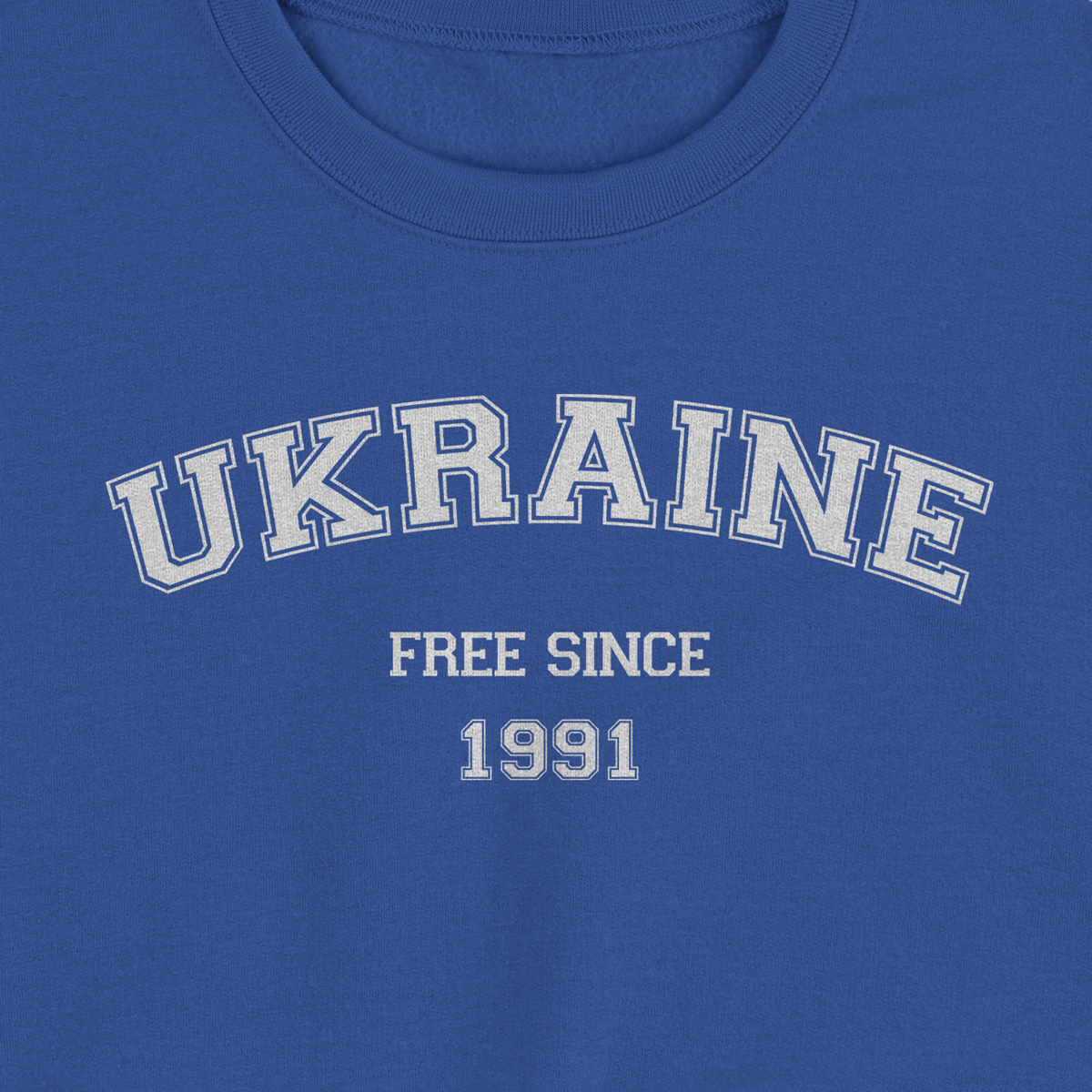 Світшот унісекс UFree Shop із написом Вільна Україна з 1991 L Синій (S-0013-5-L) - фото 3