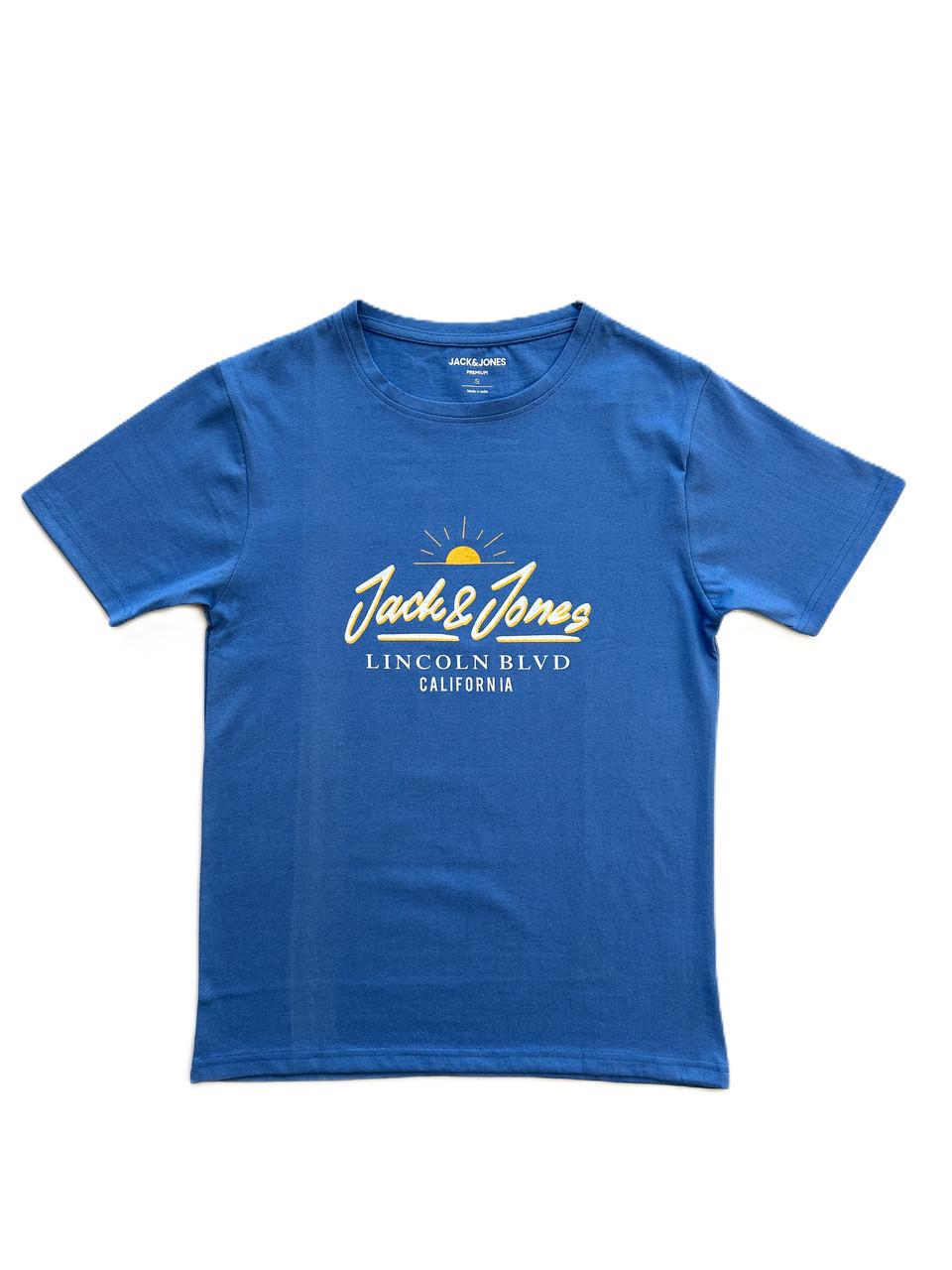 Футболка дитяча Jack & Jones 12217167-1 Lincon California S Синій (12217167-1-S)