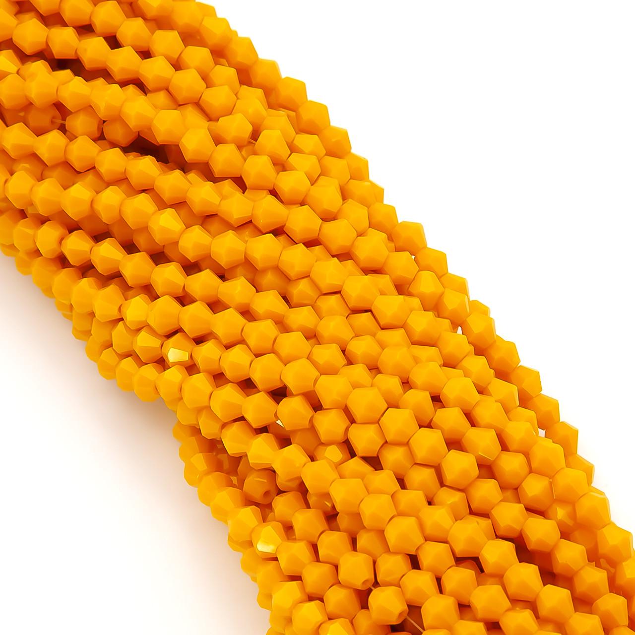 Бусины хрустальные Биконус 4,2х4 мм 105 шт. непрозрачный Оранжевый (БИ0004к83)