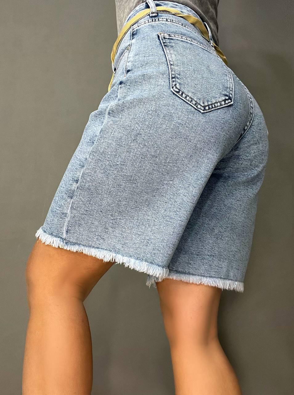 Шорты женские джинсовые Dicesil 6008 бермуды бахрома пояс цепь средняя длина до колен стрейч р. 31 Голубой (3944) - фото 6 Шорты женские джинсовые Dicesil 6008 бермуды бахрома пояс цепь средняя длина до колен стрейч р. 31 Голубой (3944) - фото 6