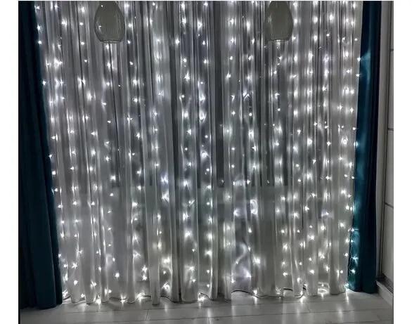 Гірлянда штора GarlandoPro Роса 200 LED 3х2 м 10 ліній 8 режимів Білий (22345535)