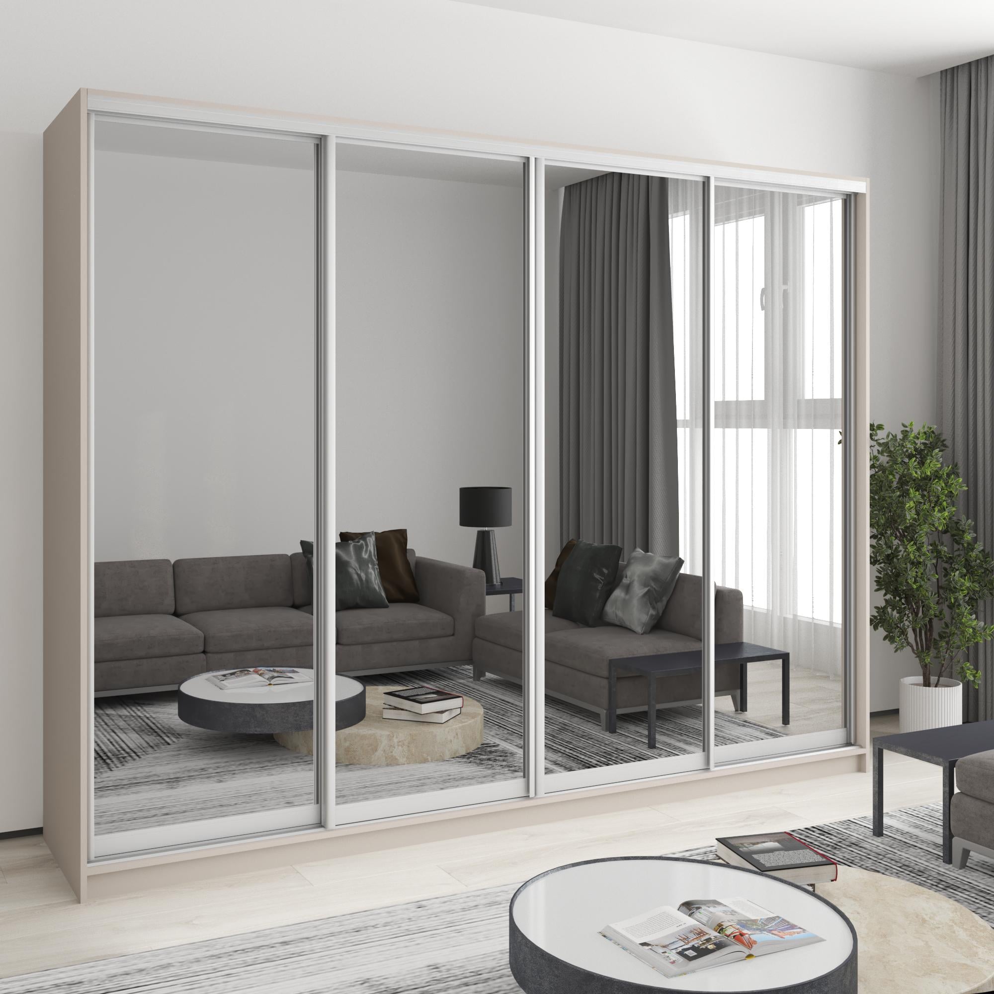 Шкаф-купе четырехдверный MebelStar Стандарт AL 4 зеркала 270x60x210 см Кашемир (MBS-12352)
