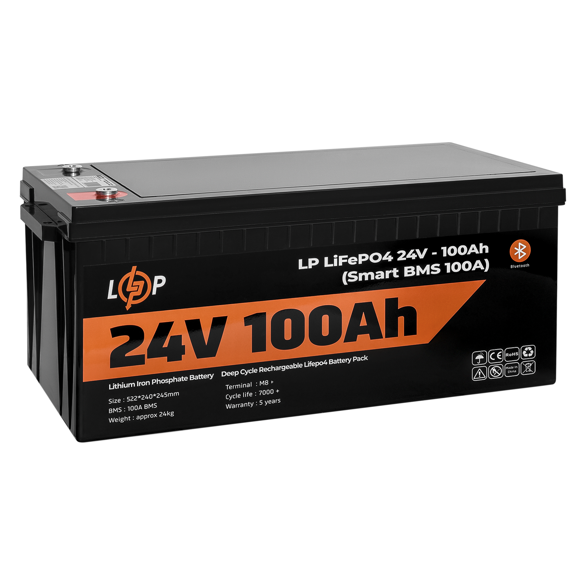 Аккумулятор для ИБП с Bluetooth LP LiFePO4 24V 100 Ah/2560Wh Smart BMS 100А (20200) - фото 4