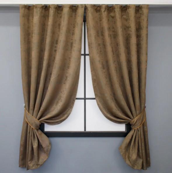 Шторы SULTAN жаккард 1,3х1,7 м 2 шт. Светло-коричневый (868ш)