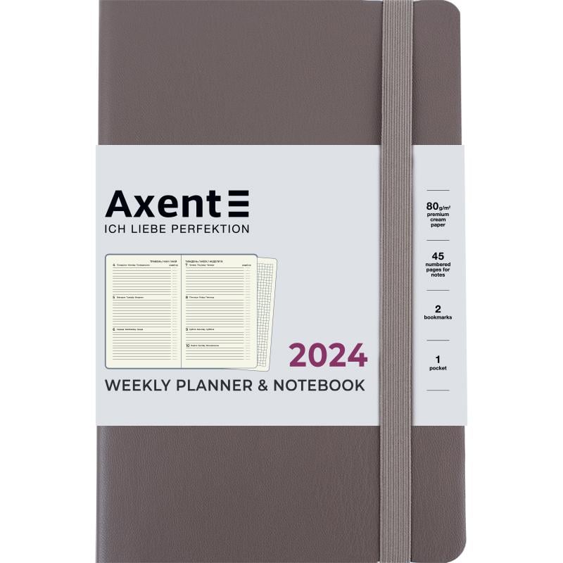 Еженедельник 2024 Axent Partner Soft Earth Colors А5 96 л. Коричневый (8519-24-01-A)