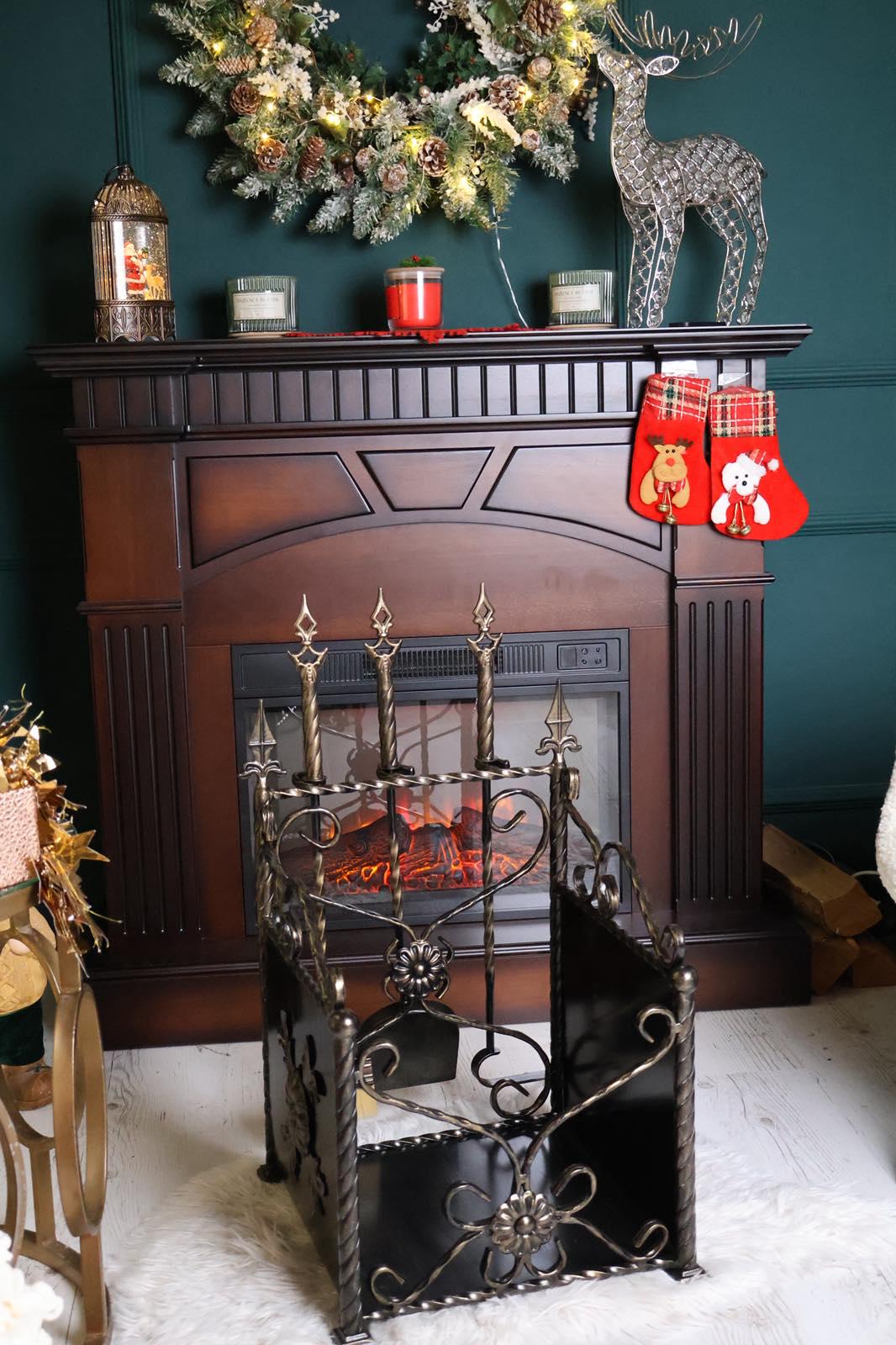 Набор для камина кованый с дровницей 35х35 см (Vi_0055)